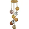 Discount Pamono Cascade Hanging Light Fixture with Eight Murano Glass Globes, 1960s