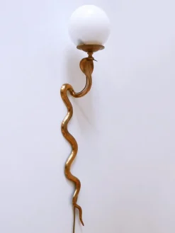 Sale Pamono Cast Brass Cobra Wall Lamp attributed to Maison Jansen, 1950s