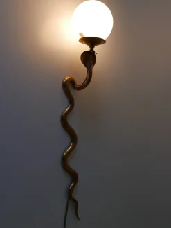 Sale Pamono Cast Brass Cobra Wall Lamp attributed to Maison Jansen, 1950s