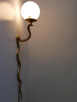 Sale Pamono Cast Brass Cobra Wall Lamp attributed to Maison Jansen, 1950s