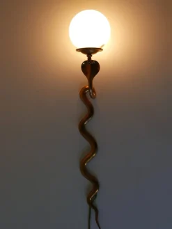 Sale Pamono Cast Brass Cobra Wall Lamp attributed to Maison Jansen, 1950s