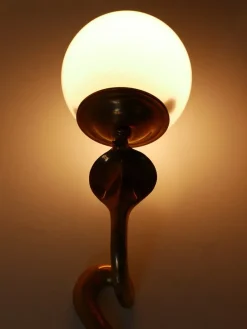 Sale Pamono Cast Brass Cobra Wall Lamp attributed to Maison Jansen, 1950s