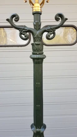 New Pamono Cast Iron Lamp Post M2 with Round Copper Lantern