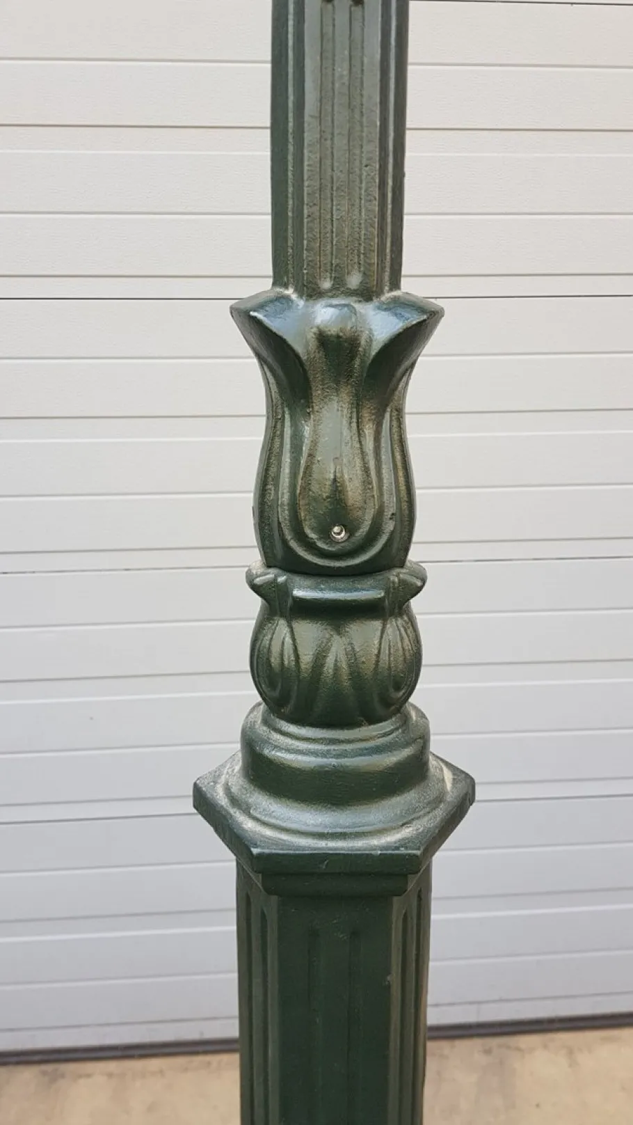 Outlet Pamono Cast Iron Lamp Post M2 with Cast Iron Square Lantern