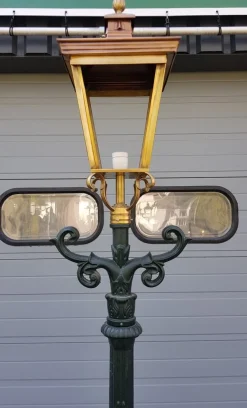 New Pamono Cast Iron Lamp Post M2 with Copper Square Lantern