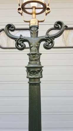 Outlet Pamono Cast Iron Lamp Post Romantica with Round Copper Lantern