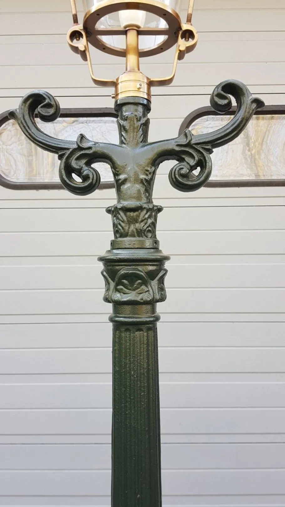 Outlet Pamono Cast Iron Lamp Post Romantica with Round Copper Lantern