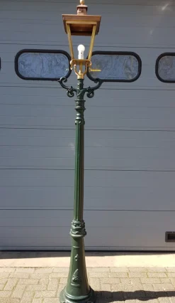New Pamono Cast Iron Lamp Post Rotterdammer with Square Copper Lantern