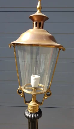 Discount Pamono Cast Iron Lamp Post with Copper Round Lantern