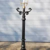 Hot Pamono Cast Iron Lamp Post with Round Copper Lantern