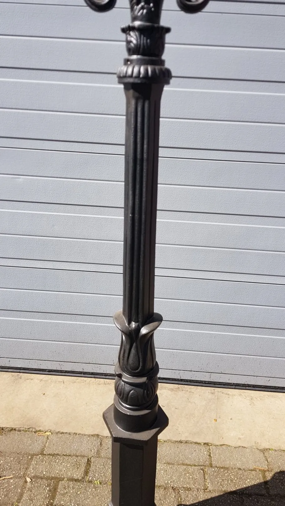 Hot Pamono Cast Iron Lamp Post with Round Copper Lantern