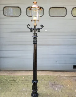 Hot Pamono Cast Iron Lamp with Round Cast Iron Lantern