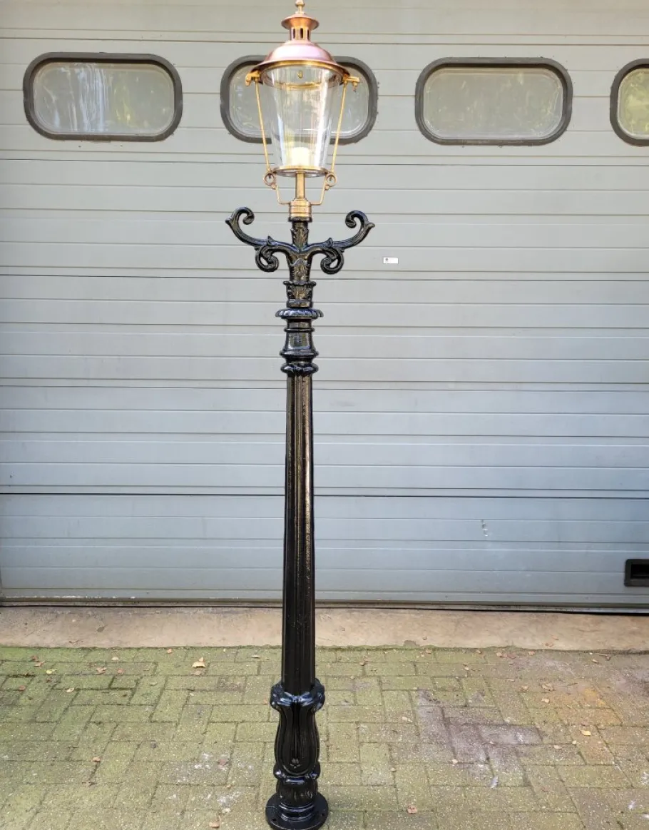 Hot Pamono Cast Iron Lamp with Round Cast Iron Lantern