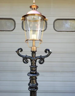Hot Pamono Cast Iron Lamp with Round Cast Iron Lantern