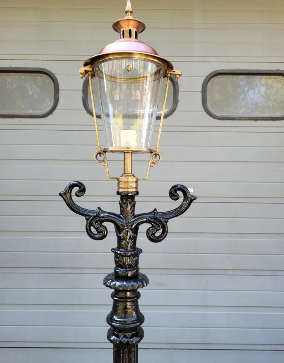 Hot Pamono Cast Iron Lamp with Round Cast Iron Lantern