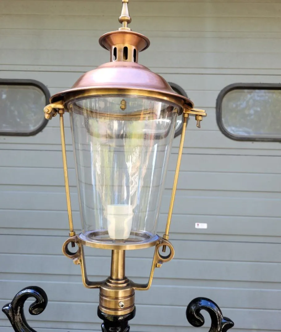 Hot Pamono Cast Iron Lamp with Round Cast Iron Lantern
