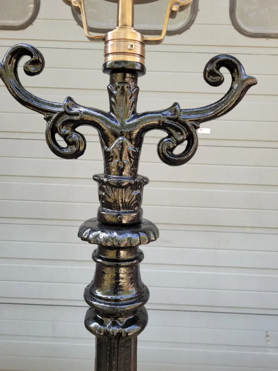 Hot Pamono Cast Iron Lamp with Round Cast Iron Lantern