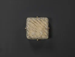 Online Pamono Ceiling and Wall Light in Ice Glass and Gold by Egon Hillebrand for Hillebrand Lighting, 1960s