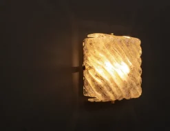 Online Pamono Ceiling and Wall Light in Ice Glass and Gold by Egon Hillebrand for Hillebrand Lighting, 1960s