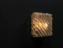 Online Pamono Ceiling and Wall Light in Ice Glass and Gold by Egon Hillebrand for Hillebrand Lighting, 1960s