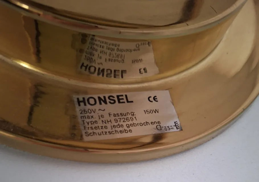 New Pamono Ceiling Lamp with Gold-Plated Metal Frame and Crystal Glass Panels from Honsel, Germany, 1990s
