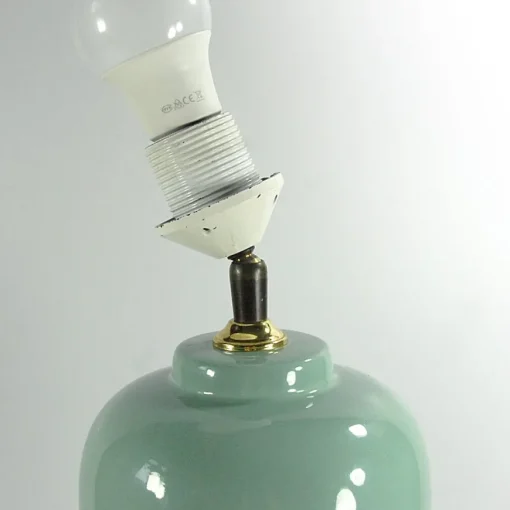 Best Pamono Celadon Ceramic Table Lamp from Velsen Keramiek, 1980s