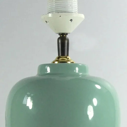 Best Pamono Celadon Ceramic Table Lamp from Velsen Keramiek, 1980s