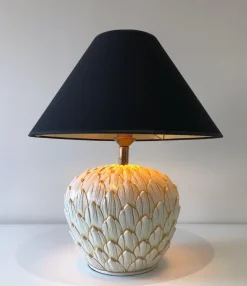 New Pamono Ceramic Artichoke Lamp
