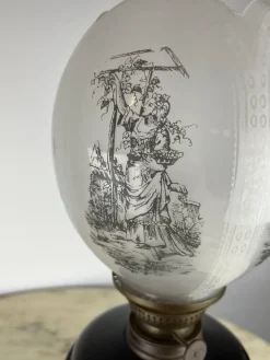 Discount Pamono Ceramic Oil Lamp in Bronze and Glass, Italy, 1930s