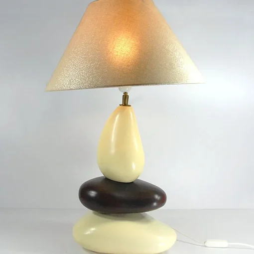 Best Pamono Ceramic Pebble Table Lamp by François Chatain, France, 1990s