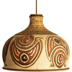 Clearance Pamono Ceramic Pendant Flared Bowl with Pattern, Denmark, 1960s
