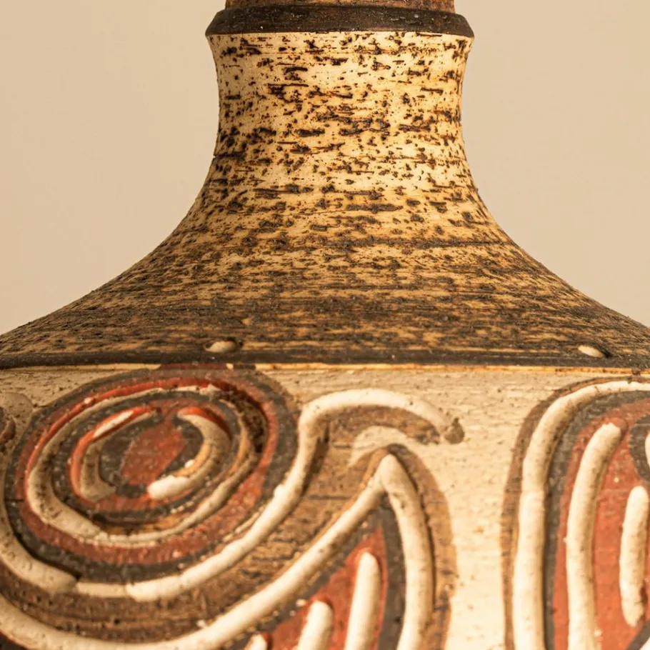 Clearance Pamono Ceramic Pendant Flared Bowl with Pattern, Denmark, 1960s