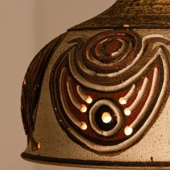 Clearance Pamono Ceramic Pendant Flared Bowl with Pattern, Denmark, 1960s