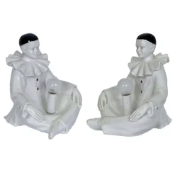 Sale Pamono Ceramic Pierrot Figurine Table Lamp from Nove-Bassano, 1960s