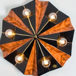 Hot Pamono Ceramic Star Lamp in Brown & Beige, Germany, 1970s
