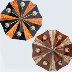 Hot Pamono Ceramic Star Lamp in Brown & Beige, Germany, 1970s