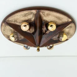 Hot Pamono Ceramic Star Lamp in Brown & Beige, Germany, 1970s