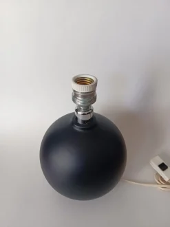 New Pamono Ceramic Table Lamp in Black, 1970s