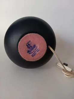 New Pamono Ceramic Table Lamp in Black, 1970s