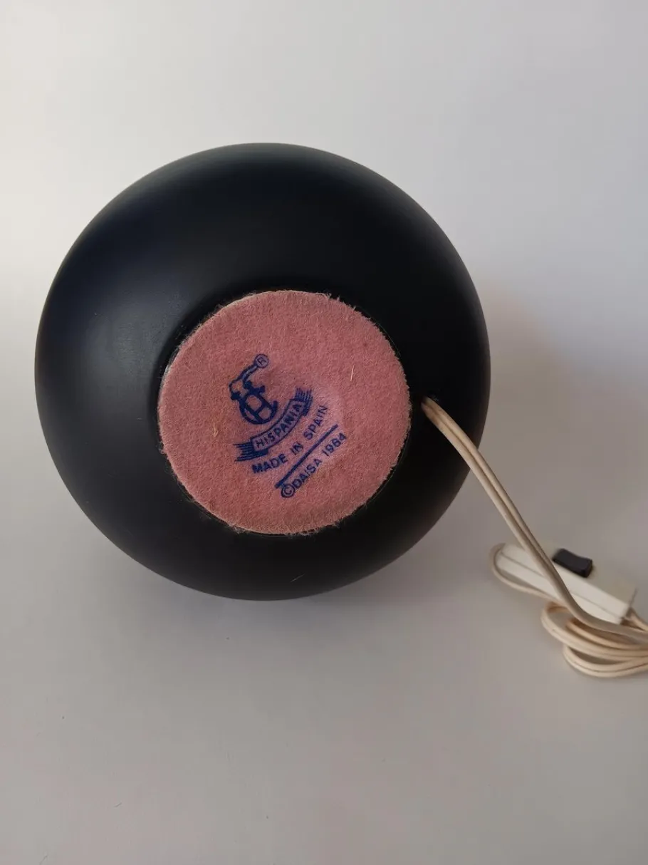 New Pamono Ceramic Table Lamp in Black, 1970s