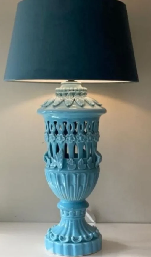 Best Pamono Ceramic Table Lamp in Floral Design by Famous Bondia Manises, 1950s