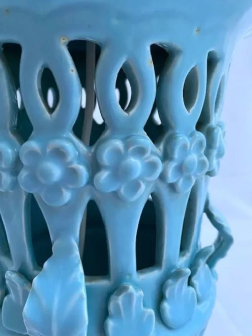 Best Pamono Ceramic Table Lamp in Floral Design by Famous Bondia Manises, 1950s