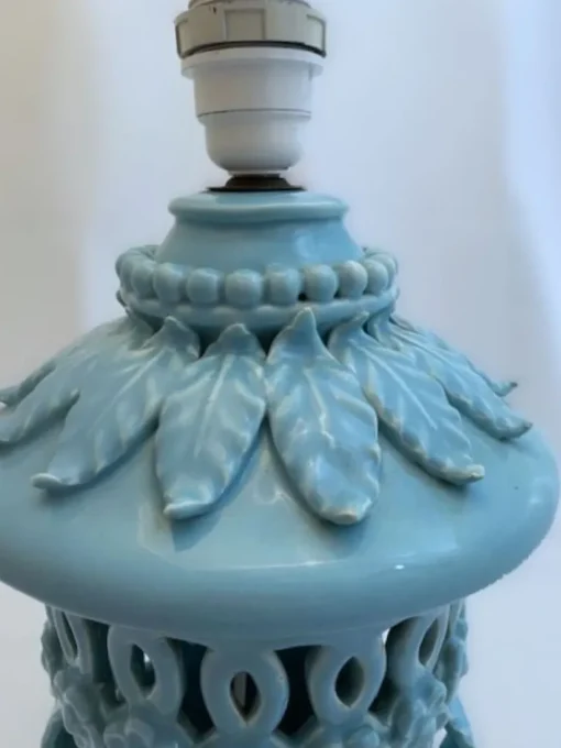 Best Pamono Ceramic Table Lamp in Floral Design by Famous Bondia Manises, 1950s