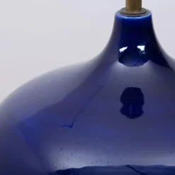 Pamono Ceramic Table Lamp with New Silk Custom Made Lampshade by René Houben, 1960s