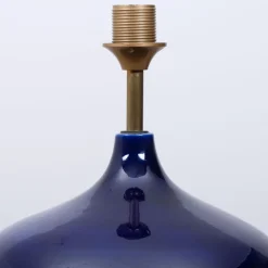 Pamono Ceramic Table Lamp with New Silk Custom Made Lampshade by René Houben, 1960s