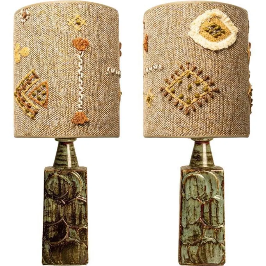 Clearance Pamono Ceramic Table Lamps attributed to Soholm, Denmark, 1960s, Set of 2