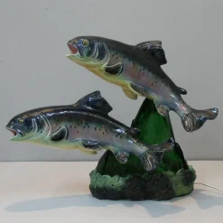 Outlet Pamono Ceramic Trout Lamp by S. R. Bonome, 1950s
