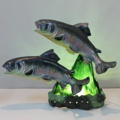 Outlet Pamono Ceramic Trout Lamp by S. R. Bonome, 1950s