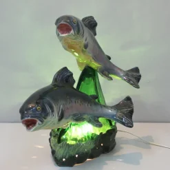 Outlet Pamono Ceramic Trout Lamp by S. R. Bonome, 1950s