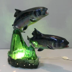 Outlet Pamono Ceramic Trout Lamp by S. R. Bonome, 1950s